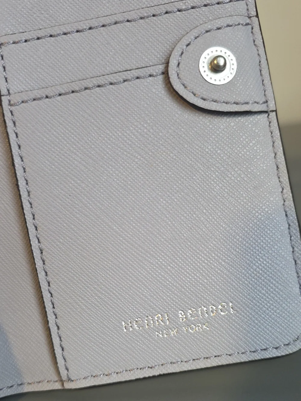 HENRI BENDEL NEW YORK Lavender Saffiano Leather Bifold Wallet